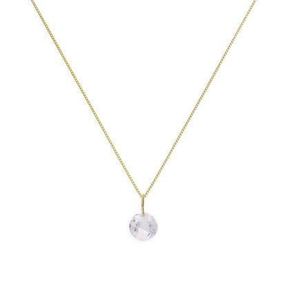 9ct Gold & Clear CZ Crystal Pendant Necklace 16 - 20 Inches