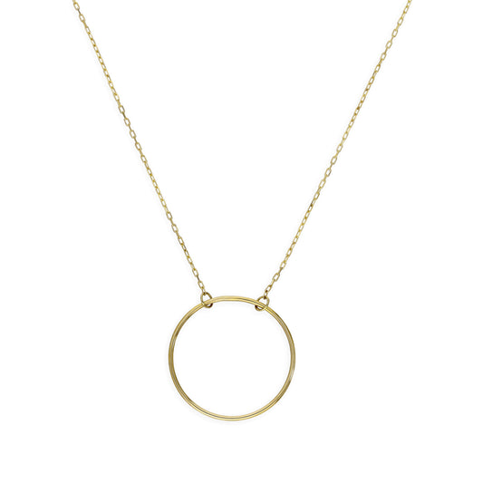 9ct Gold Karma Circle 14 Inch Necklace