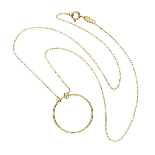 9ct Gold Karma Circle 14 Inch Necklace