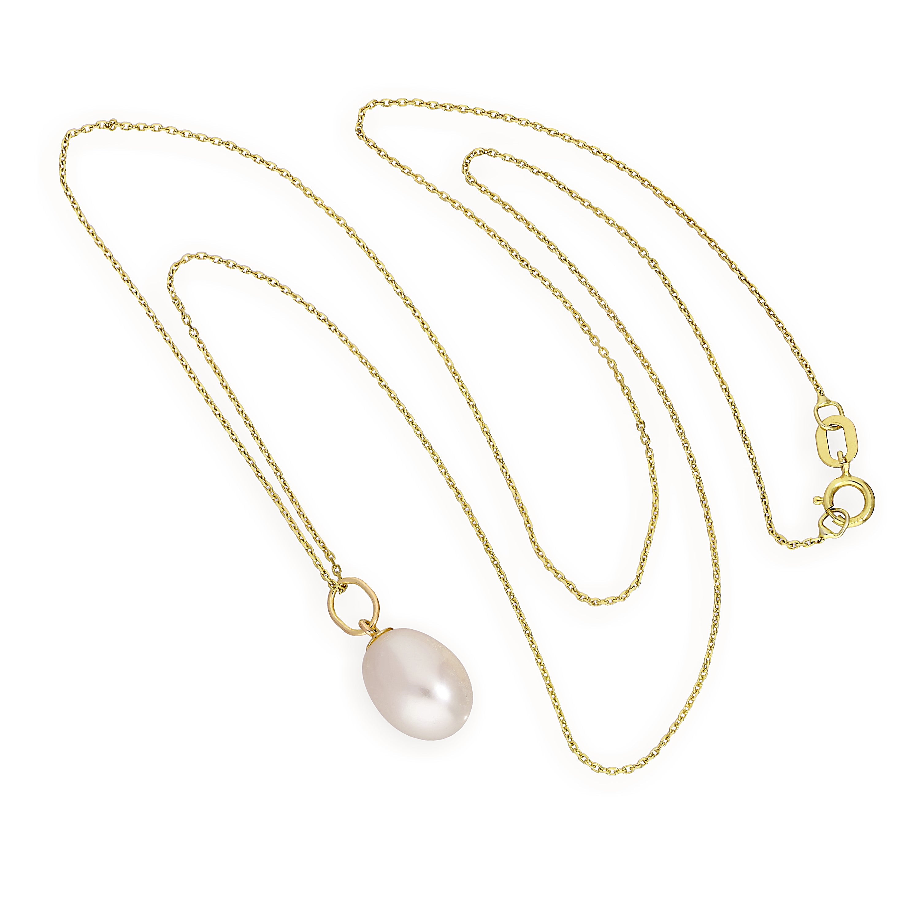9ct Gold & Freshwater Pearl Pendant Necklace 16 - 20 Inches