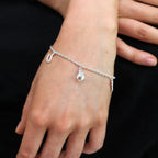 Sterling Silver 7 Inch Bracelet with Equestrian Charms