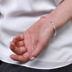 Sterling Silver Engravable 63mm Adult Torque Bangle
