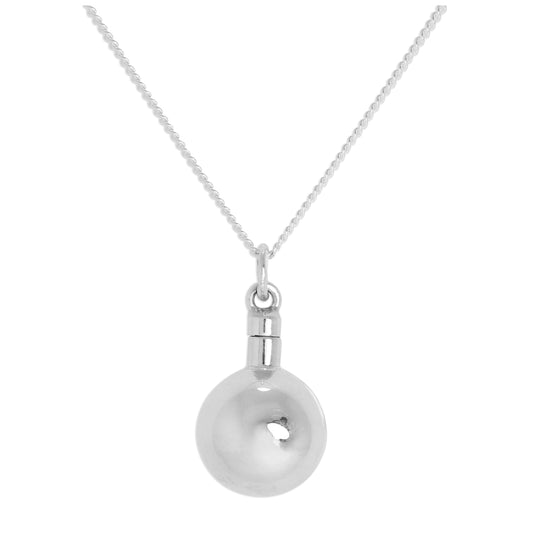 Sterling Silver Opening Perfume Bottle Ball Pendant Necklace 16 - 24 Inches