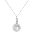 Sterling Silver Opening Perfume Bottle Ball Pendant Necklace 16 - 24 Inches