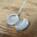 Sterling Silver Oval Flowers Locket on Chain 16 - 24 Inches
