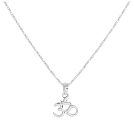Sterling Silver Om Pendant Necklace 16 - 24 Inches