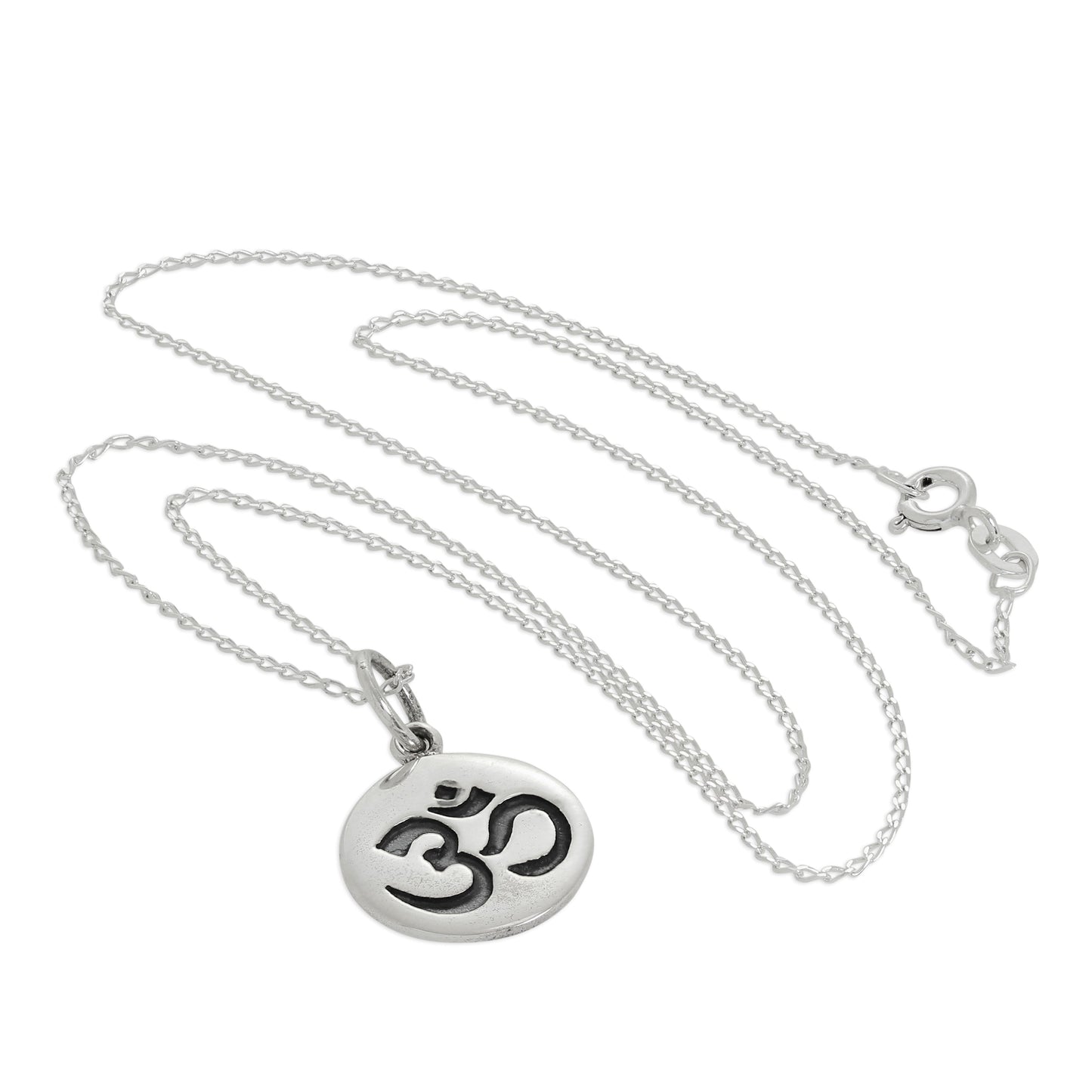 Sterling Silver Round Omh Pendant Necklace 14 - 32 Inches
