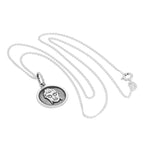 Sterling Silver Round Buddha Face Pendant Necklace 14 - 32 Inches