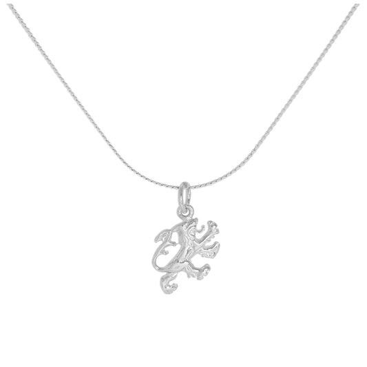 Sterling Silver English Rampant Lion Pendant Necklace 16 - 32 Inches