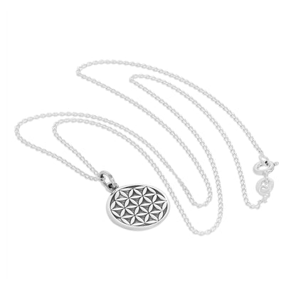 Sterling Silver Flower of Life Pendant Necklace 14 - 32 Inches