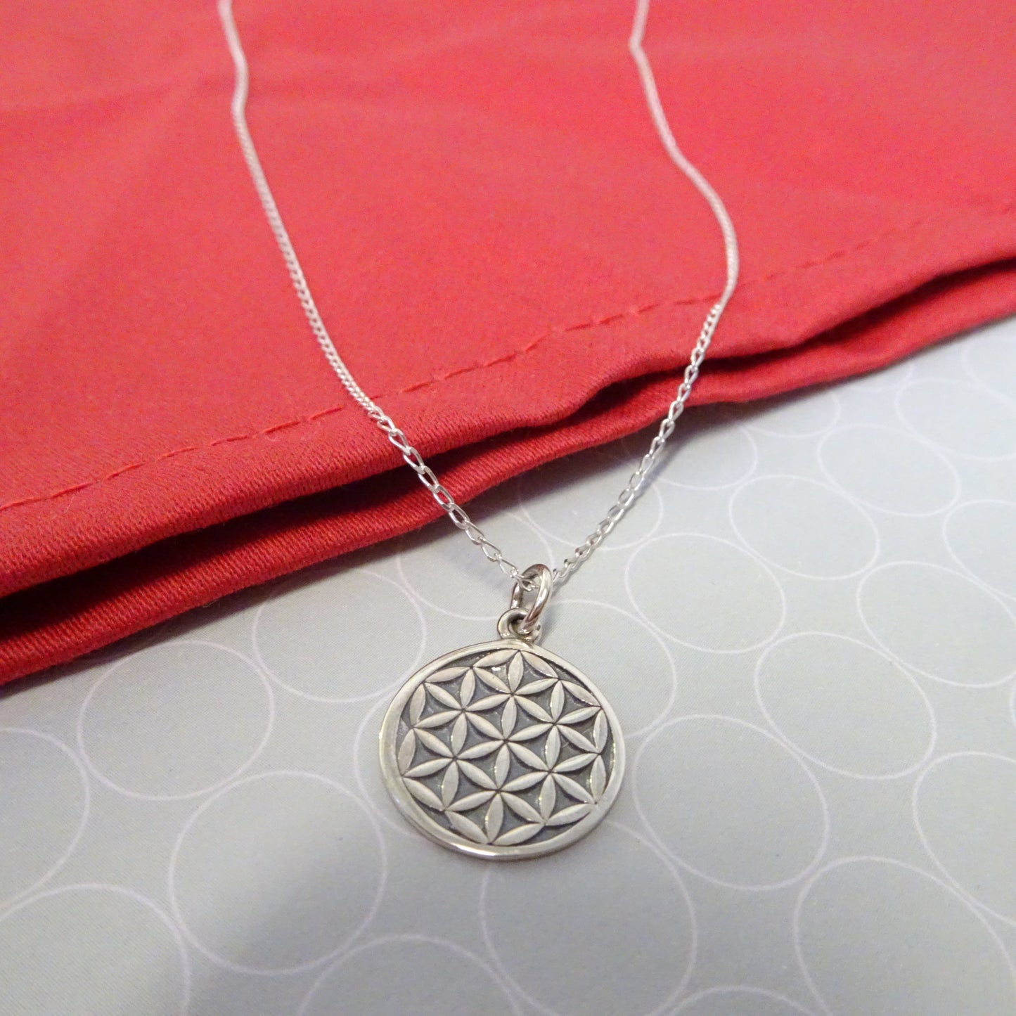 Sterling Silver Flower of Life Pendant Necklace 14 - 32 Inches