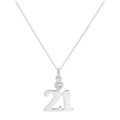 Sterling Silver 21 Pendant with Clear CZ Crystal Heart on Chain 16 -24 Inches