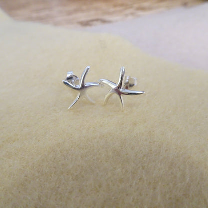 Sterling Silver Small Starfish Stud Earrings