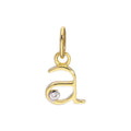 9ct Yellow Gold 0.4pts Diamond Alphabet Letter Pendant A - Z