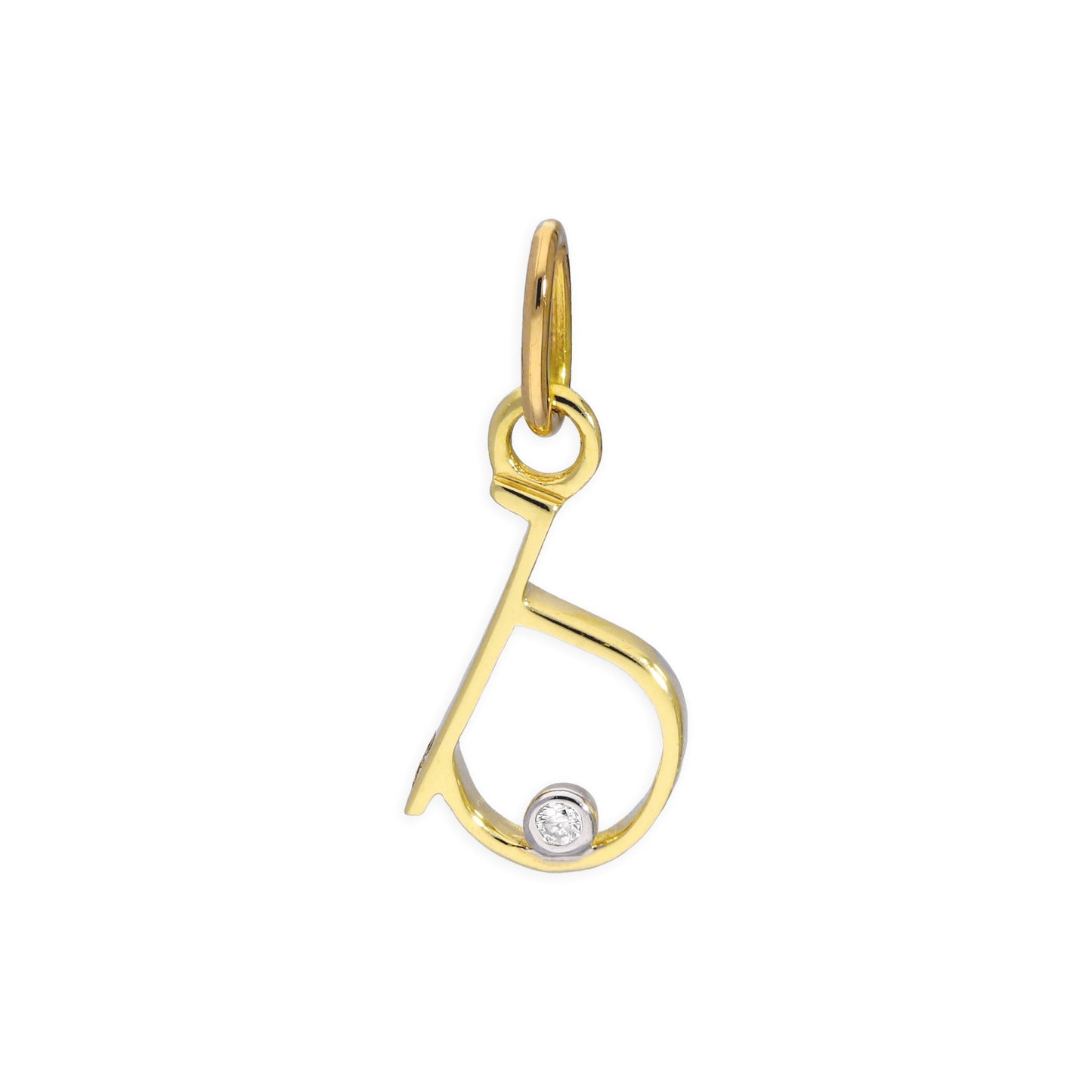 9ct Yellow Gold 0.4pts Diamond Alphabet Letter Pendant A - Z