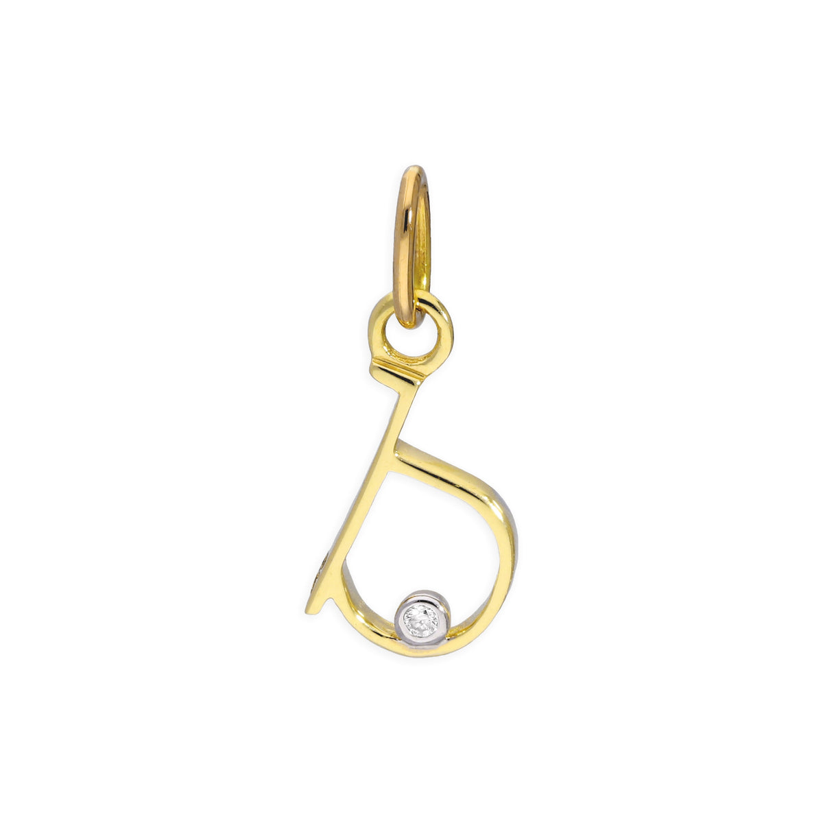 9ct Yellow Gold 0.4pts Diamond Alphabet Letter Pendant A - Z
