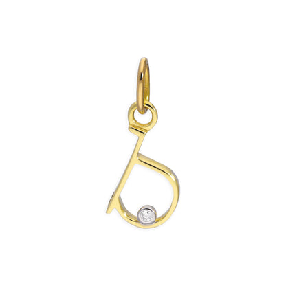9ct Yellow Gold 0.4pts Diamond Alphabet Letter Pendant A - Z