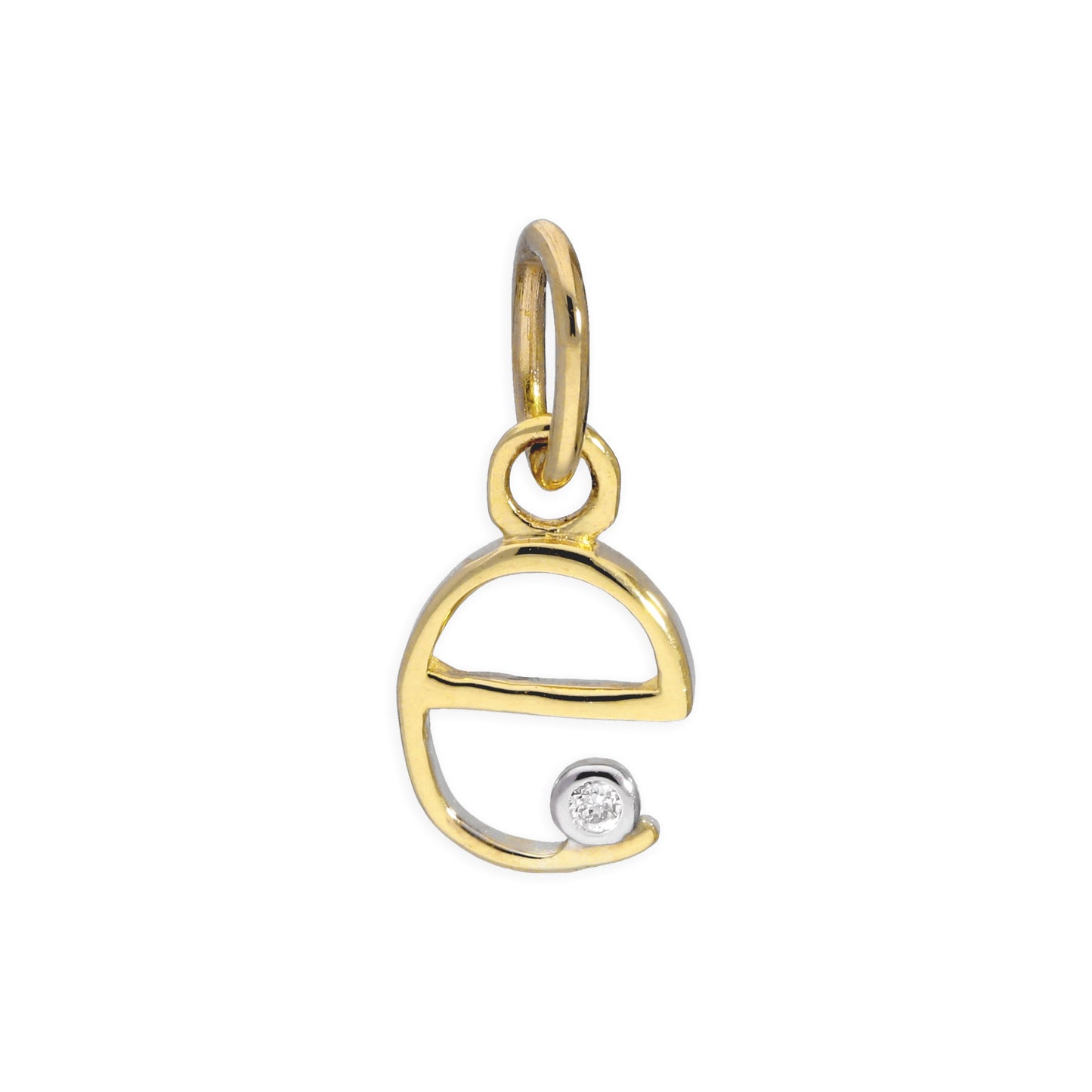 9ct Yellow Gold 0.4pts Diamond Alphabet Letter Pendant A - Z