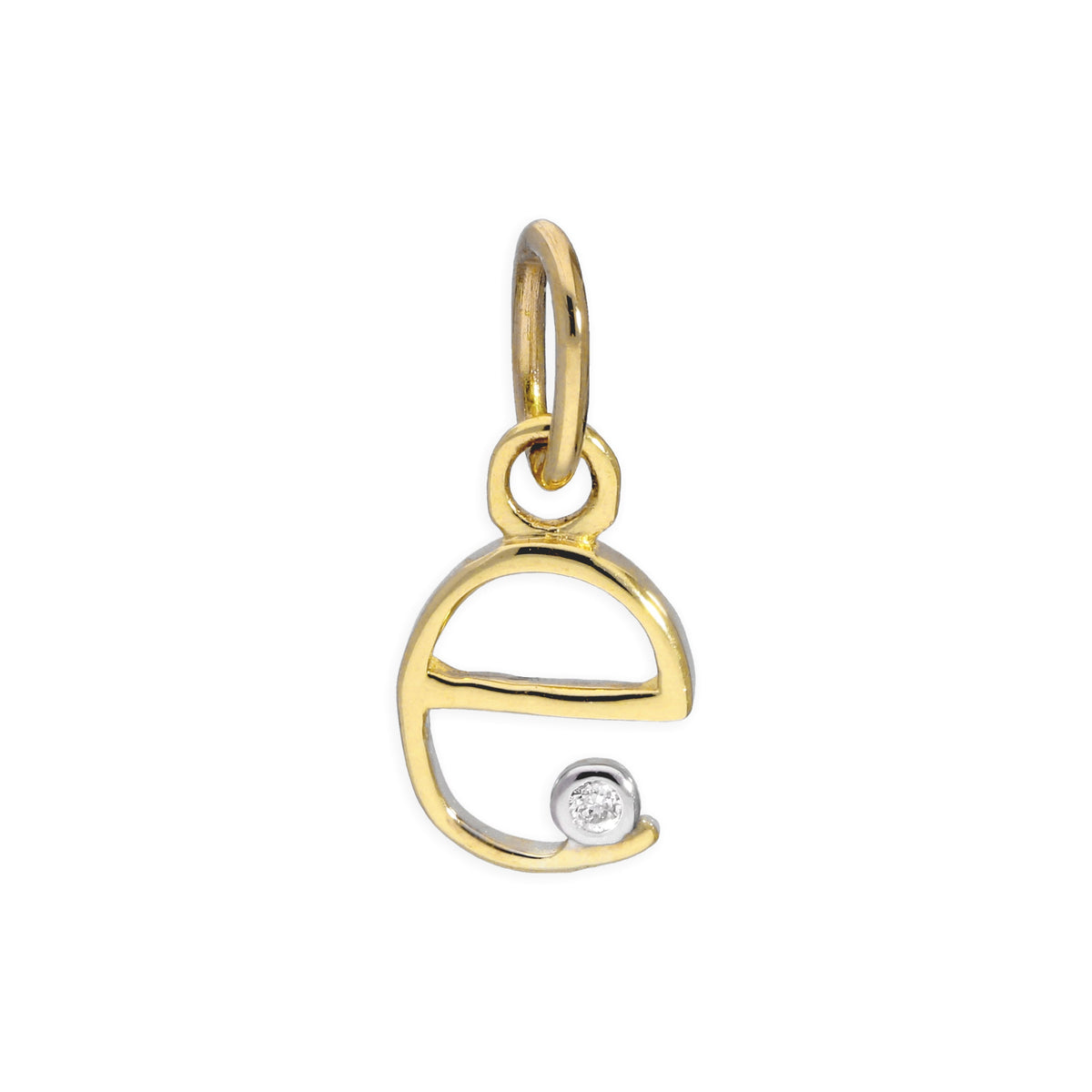 9ct Yellow Gold 0.4pts Diamond Alphabet Letter Pendant A - Z