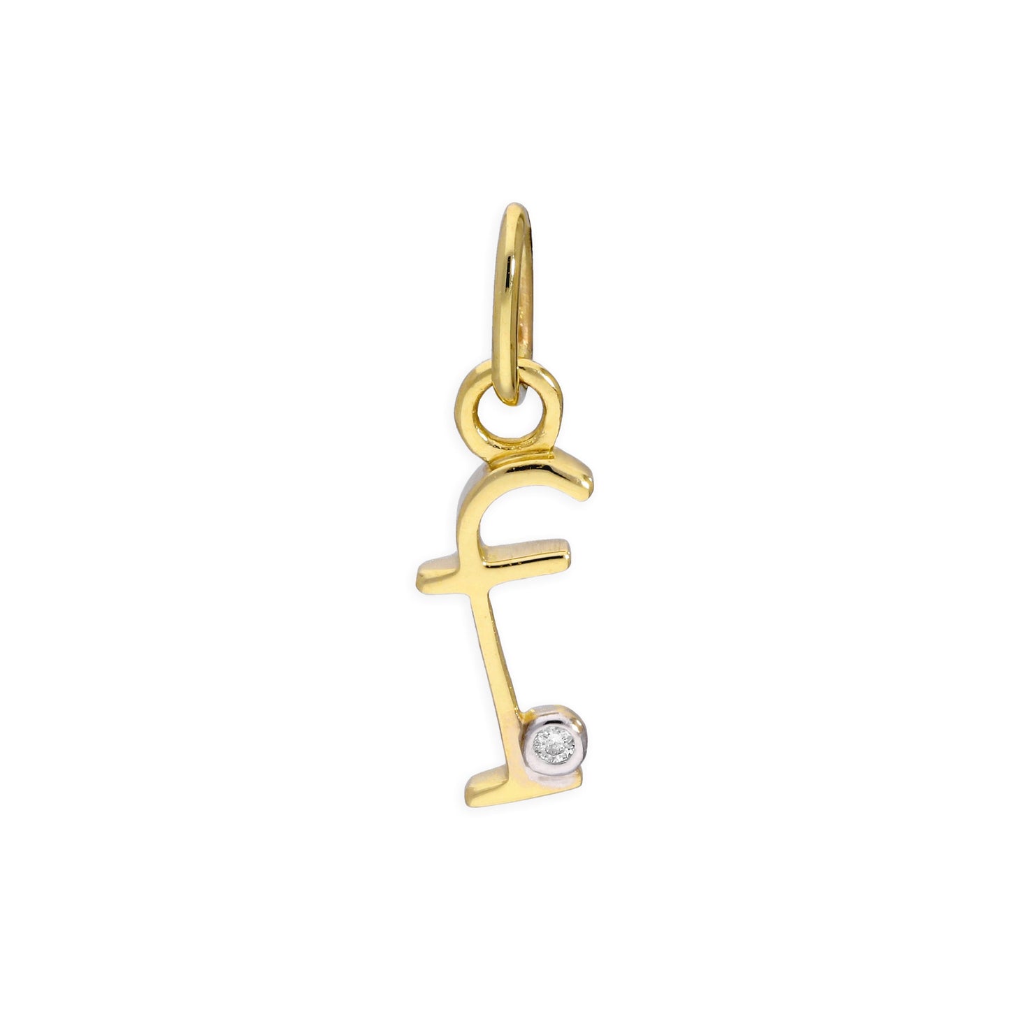 9ct Yellow Gold 0.4pts Diamond Alphabet Letter Pendant A - Z