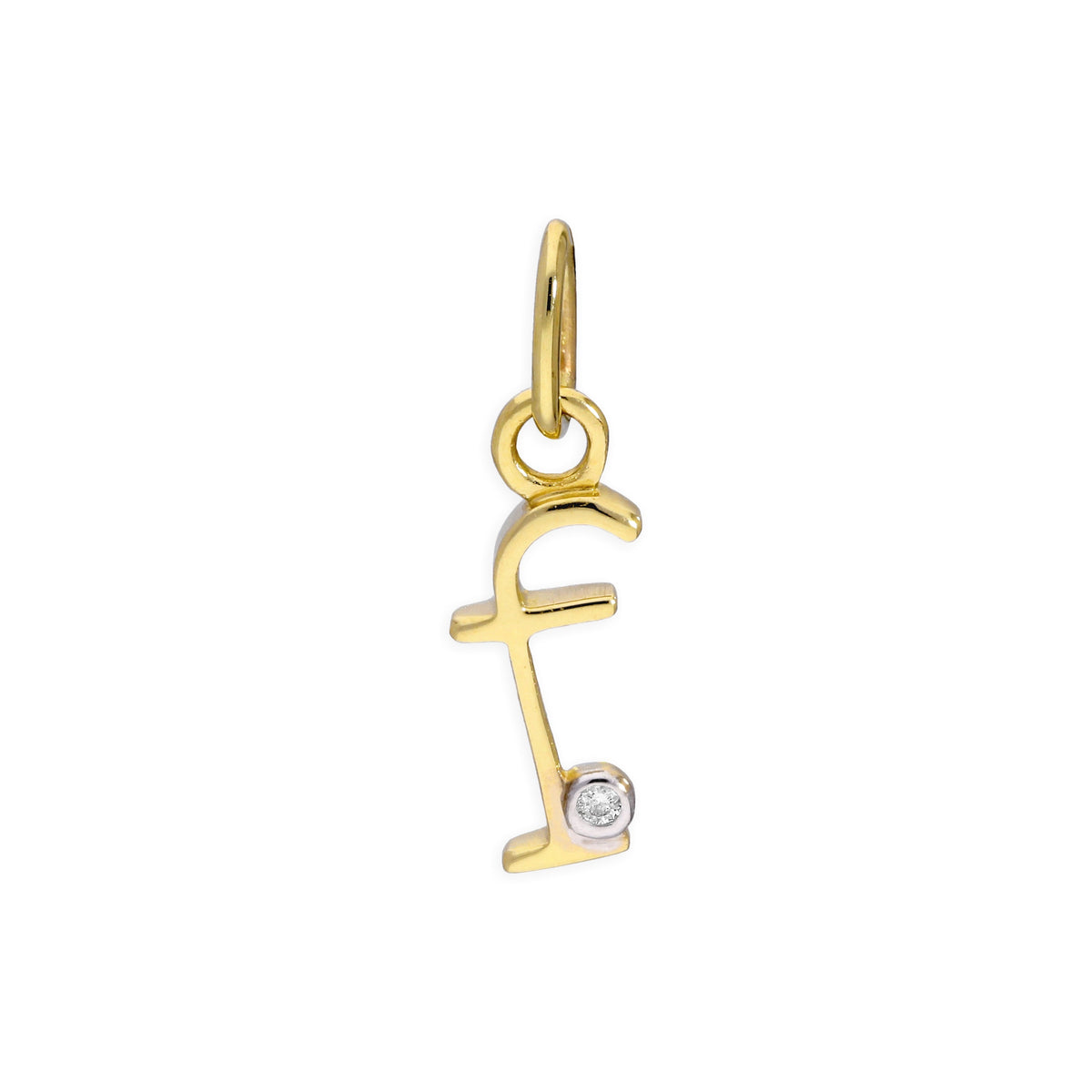 9ct Yellow Gold 0.4pts Diamond Alphabet Letter Pendant A - Z