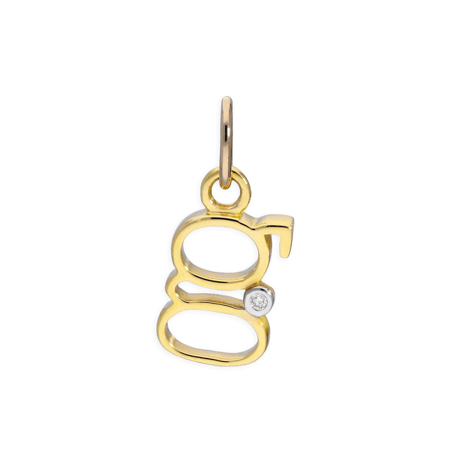 9ct Yellow Gold 0.4pts Diamond Alphabet Letter Pendant A - Z