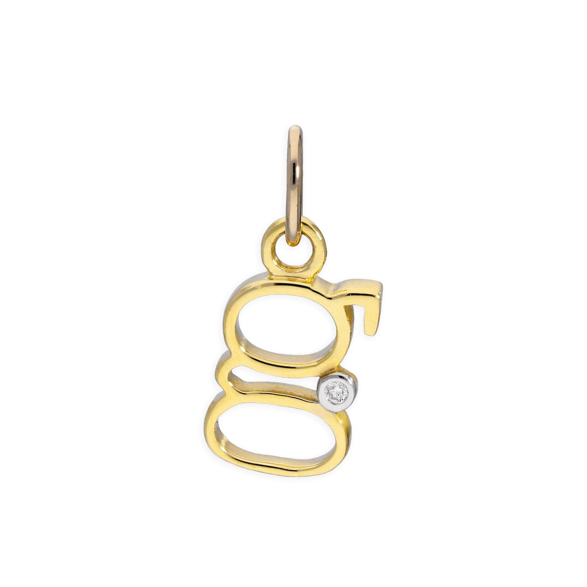 9ct Yellow Gold 0.4pts Diamond Alphabet Letter Pendant A - Z