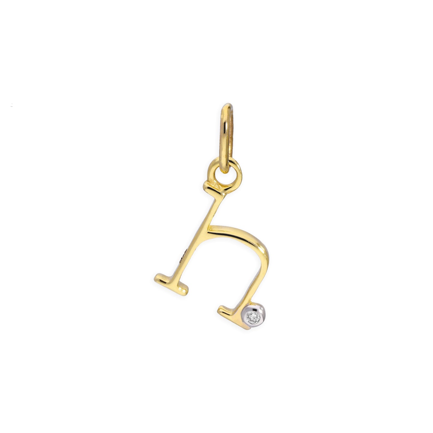 9ct Yellow Gold 0.4pts Diamond Alphabet Letter Pendant A - Z