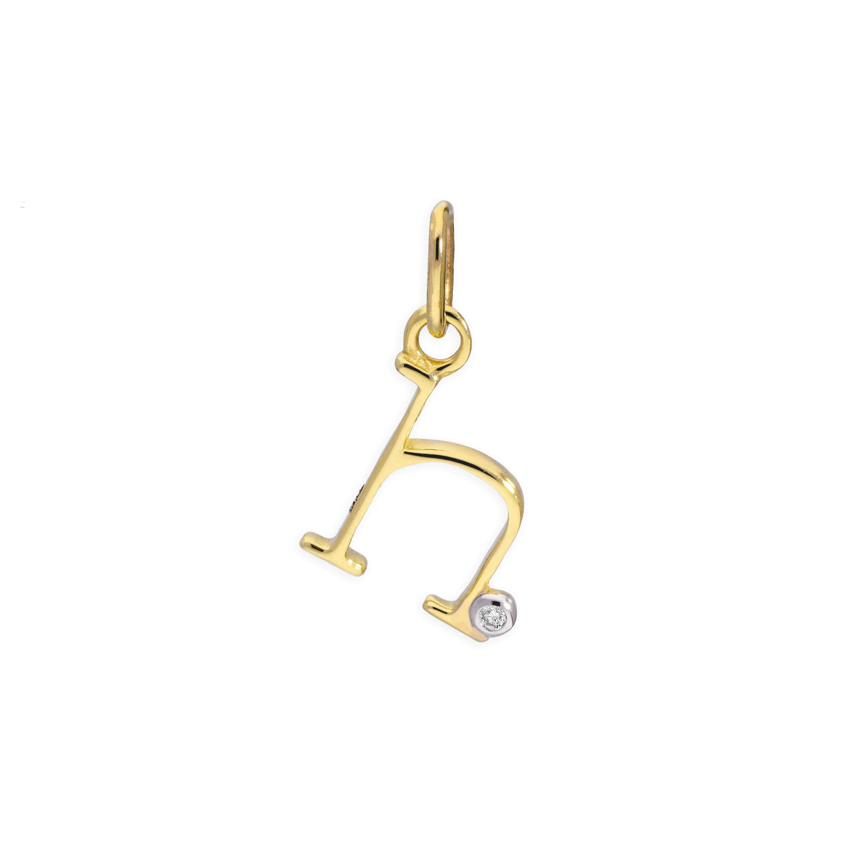 9ct Yellow Gold 0.4pts Diamond Alphabet Letter Pendant A - Z