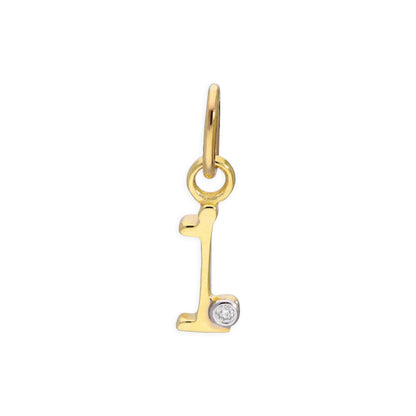 9ct Yellow Gold 0.4pts Diamond Alphabet Letter Pendant A - Z