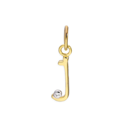 9ct Yellow Gold 0.4pts Diamond Alphabet Letter Pendant A - Z