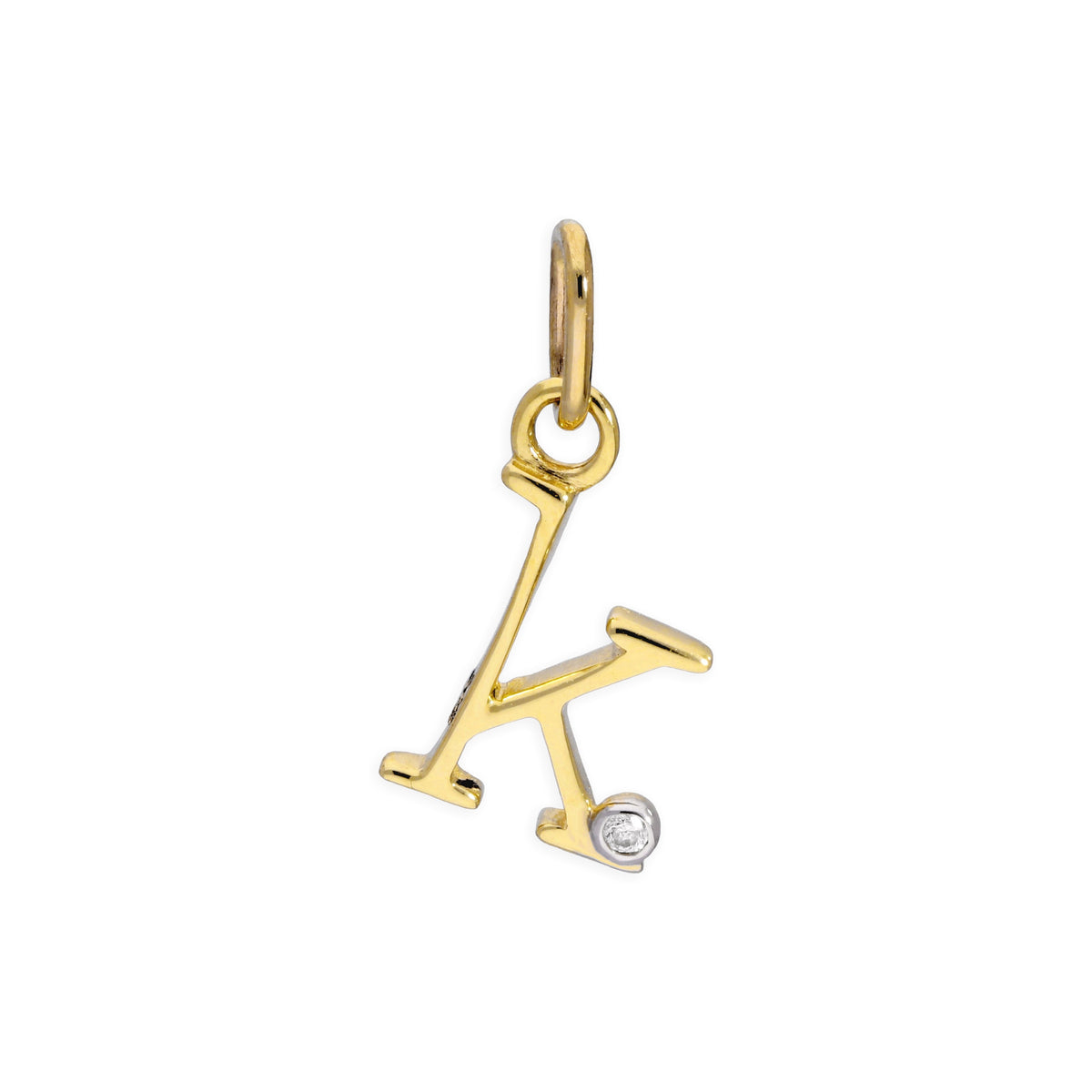 9ct Yellow Gold 0.4pts Diamond Alphabet Letter Pendant A - Z