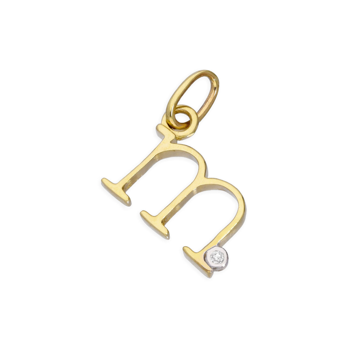 9ct Yellow Gold 0.4pts Diamond Alphabet Letter Pendant A - Z