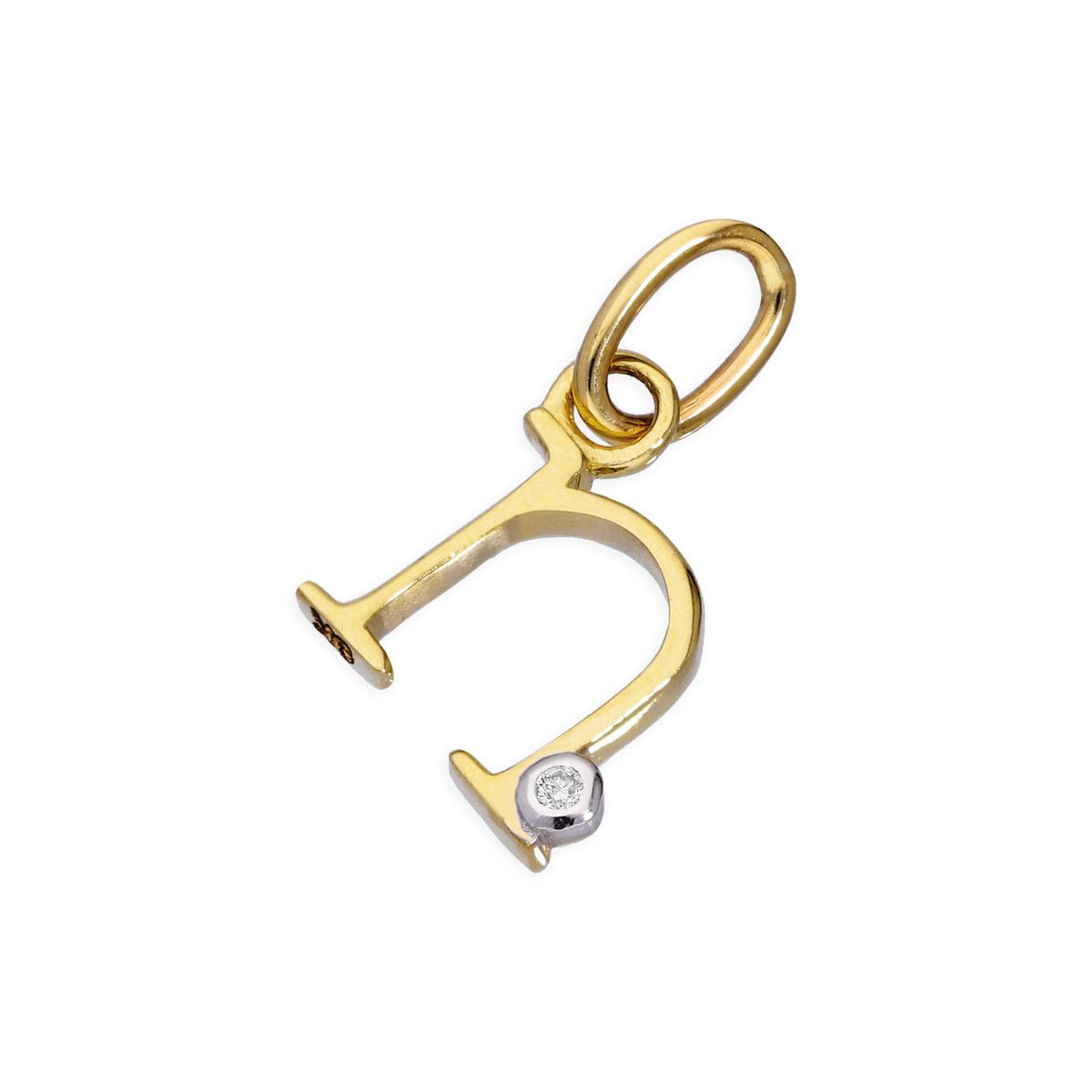 9ct Yellow Gold 0.4pts Diamond Alphabet Letter Pendant A - Z