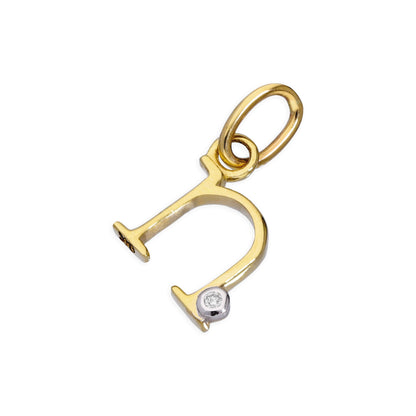 9ct Yellow Gold 0.4pts Diamond Alphabet Letter Pendant A - Z