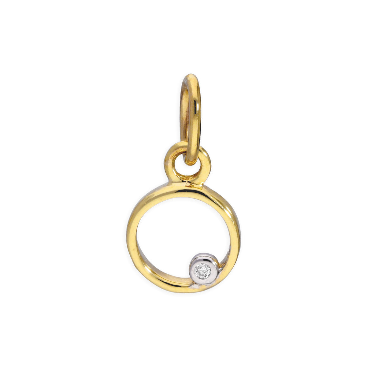 9ct Yellow Gold 0.4pts Diamond Alphabet Letter Pendant A - Z