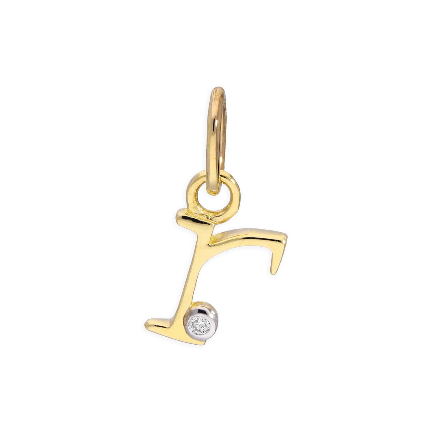 9ct Yellow Gold 0.4pts Diamond Alphabet Letter Pendant A - Z