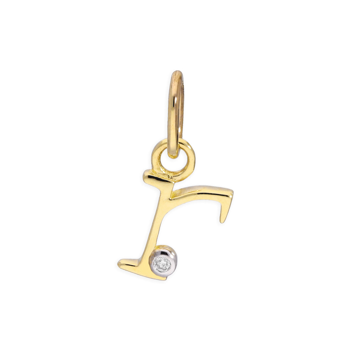 9ct Yellow Gold 0.4pts Diamond Alphabet Letter Pendant A - Z