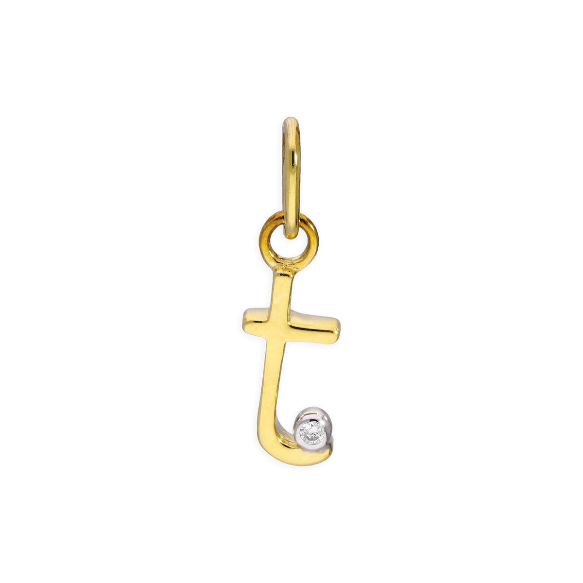 9ct Yellow Gold 0.4pts Diamond Alphabet Letter Pendant A - Z