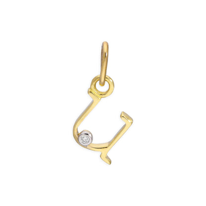 9ct Yellow Gold 0.4pts Diamond Alphabet Letter Pendant A - Z