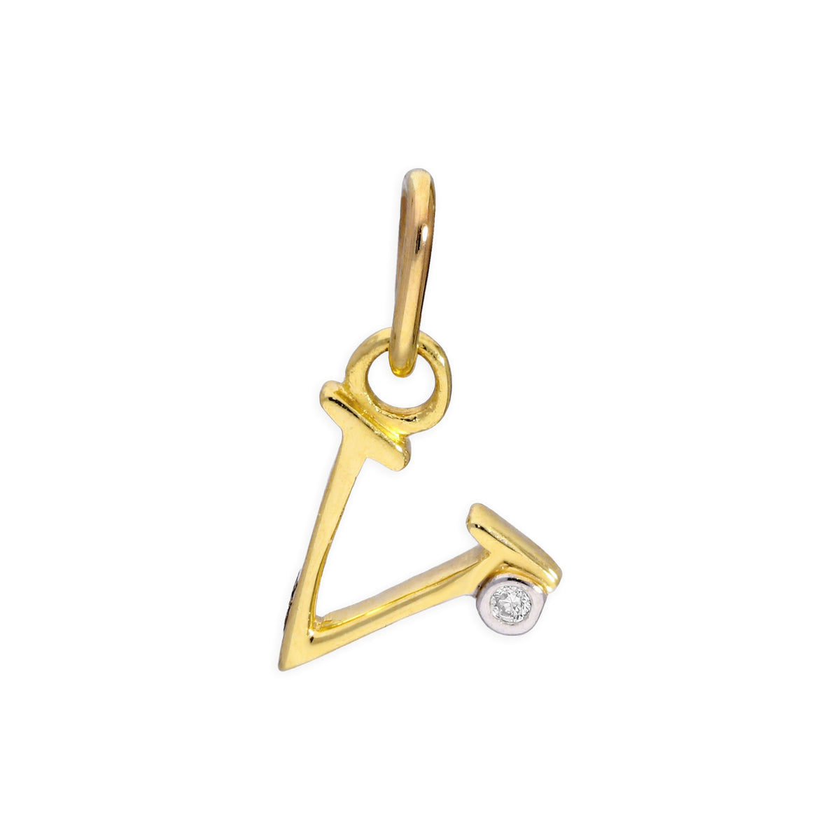 9ct Yellow Gold 0.4pts Diamond Alphabet Letter Pendant A - Z
