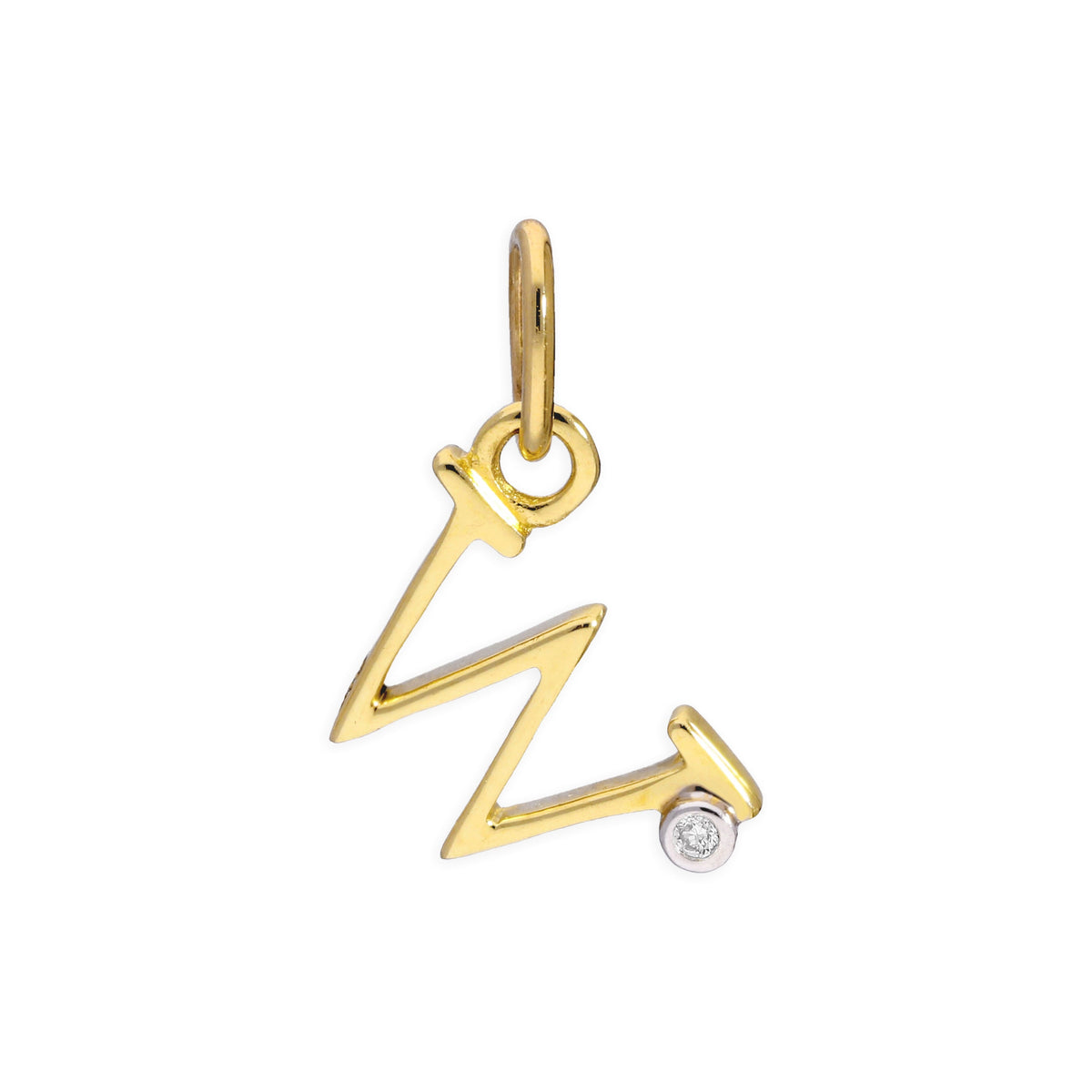 9ct Yellow Gold 0.4pts Diamond Alphabet Letter Pendant A - Z