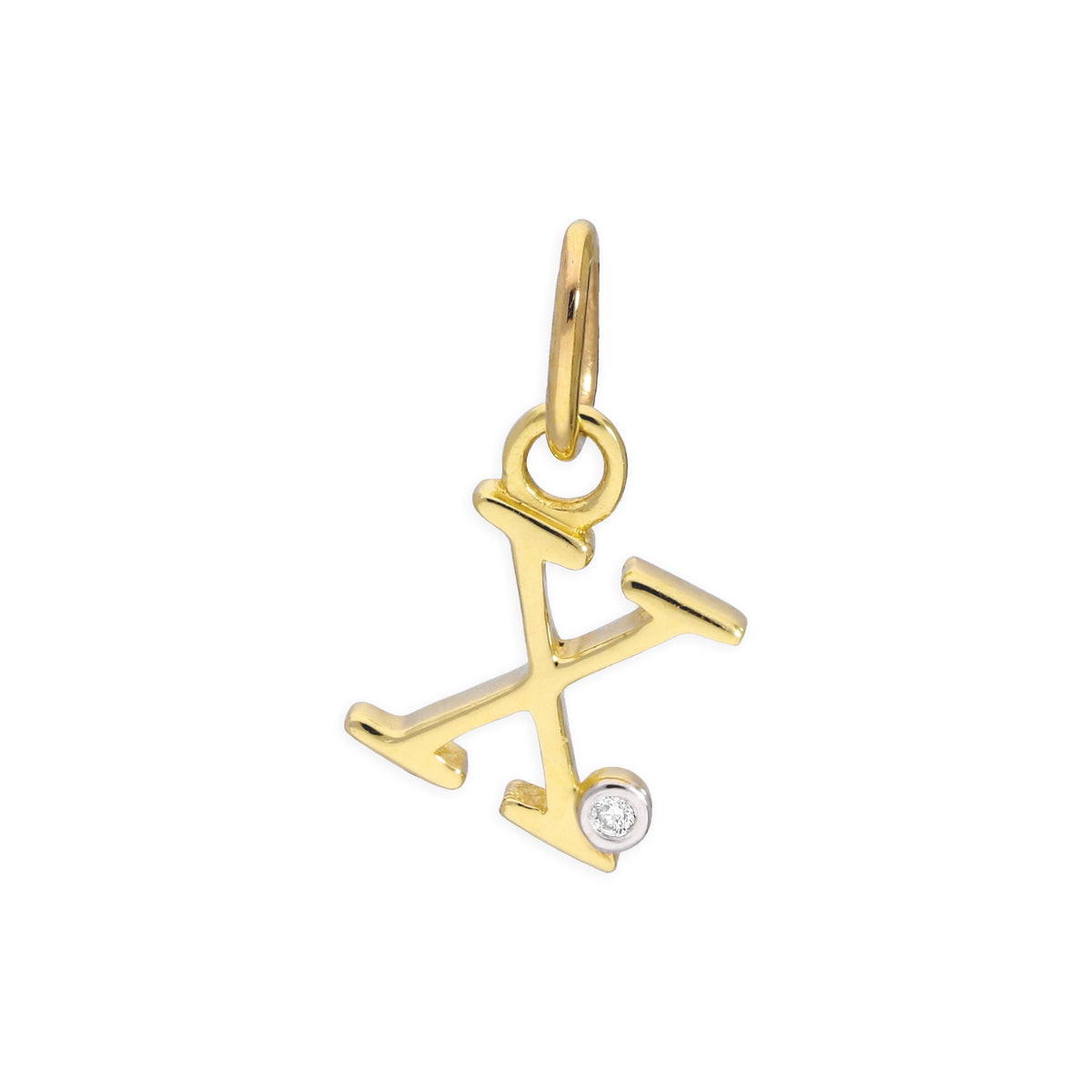 9ct Yellow Gold 0.4pts Diamond Alphabet Letter Pendant A - Z