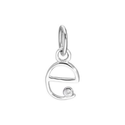 Sterling Silver 0.4pts Diamond Alphabet Letter Pendant A - Z
