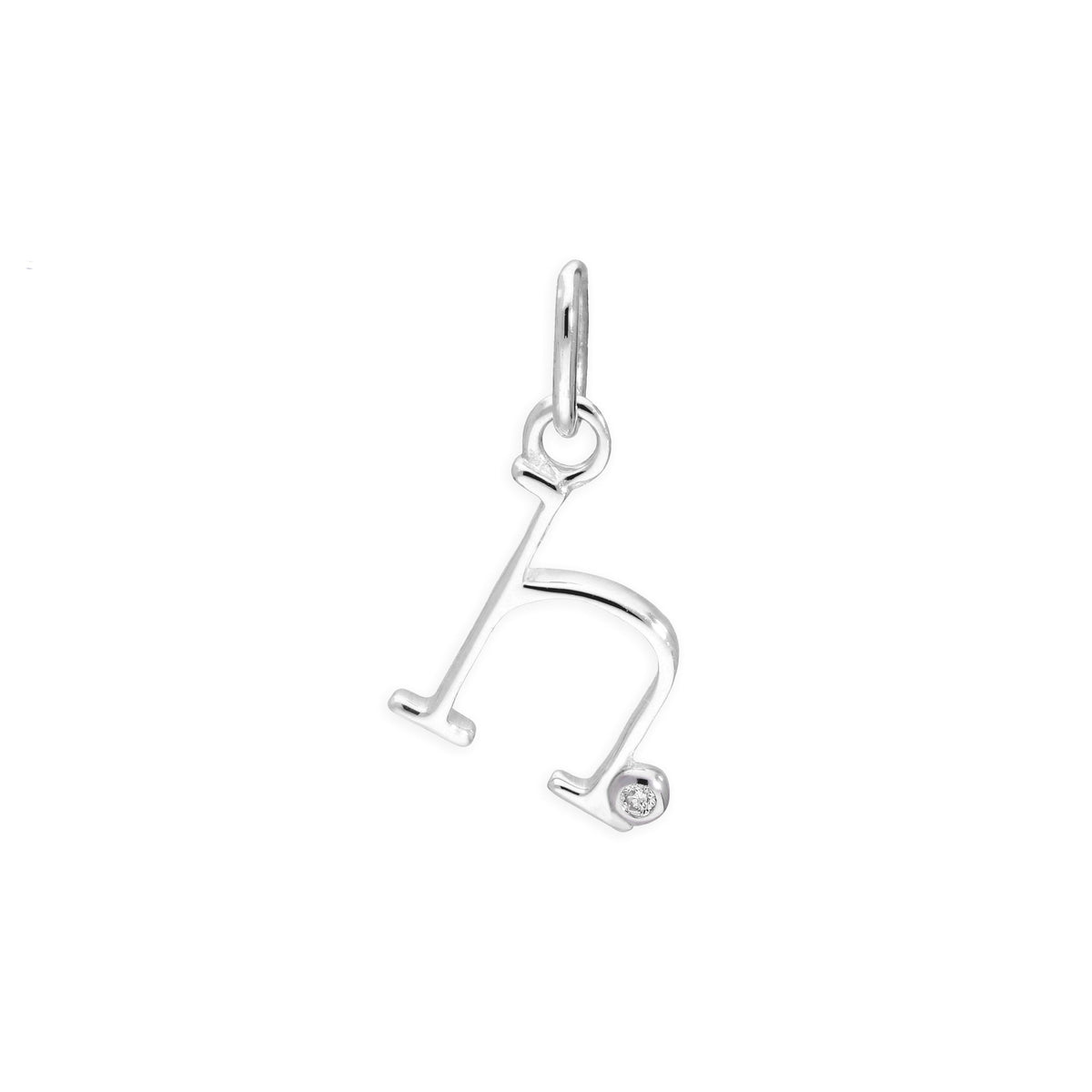 Sterling Silver 0.4pts Diamond Alphabet Letter Pendant A - Z