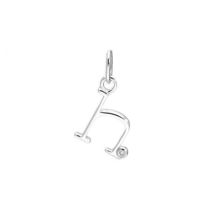 Sterling Silver 0.4pts Diamond Alphabet Letter Pendant A - Z