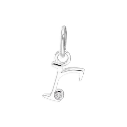Sterling Silver 0.4pts Diamond Alphabet Letter Pendant A - Z