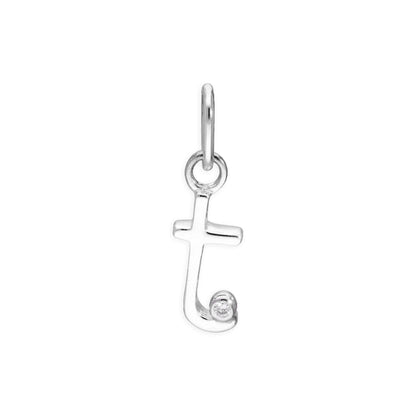 Sterling Silver 0.4pts Diamond Alphabet Letter Pendant A - Z