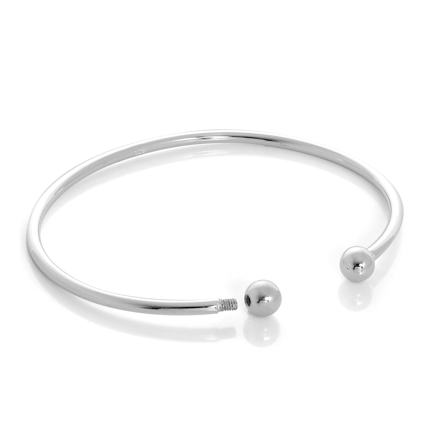Solid Sterling Silver Opening Torque Mens Bangle