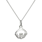 Sterling Silver Claddagh Pendant Necklace 14-32 Inches
